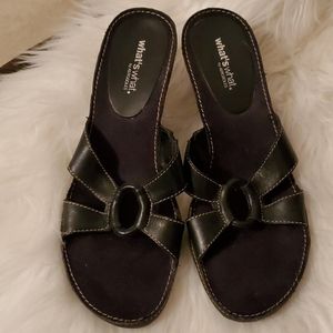 AEROSOLES black leather heels, sandals size 8
